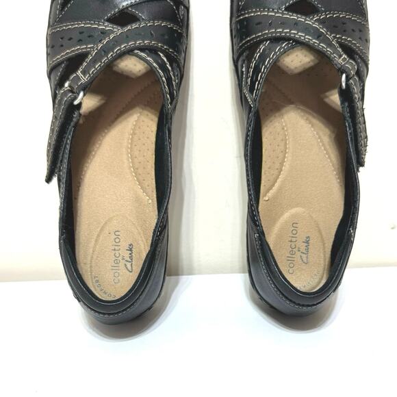 Clarks Women’s Size 9.5 NARROW Ashland Spin Q Black Leather Mary Jane Shoes - Picture 7 of 12